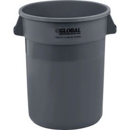 GLOBAL EQUIPMENT Plastic Trash Can - 32 Gallon Gray 3200-GY